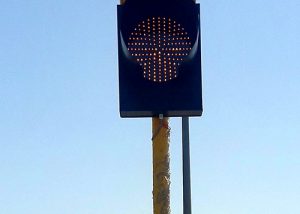 Solar amber blinker lights for speed breakers and curves